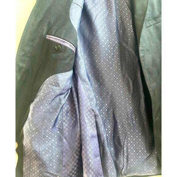 Ted Baker London Endurance 42R Wool Charcoal Gray w/ Purple Plaid Design Blazer - Picture 5 of 11